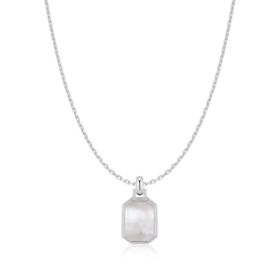 Ania Haie Silver Square Mother-Of-Pearl Necklace N072-02H