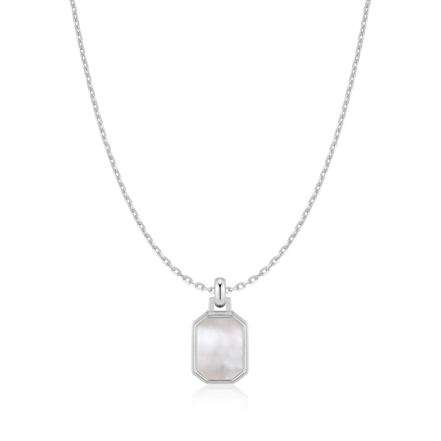 Ania Haie Silver Square Mother-Of-Pearl Necklace N072-02H