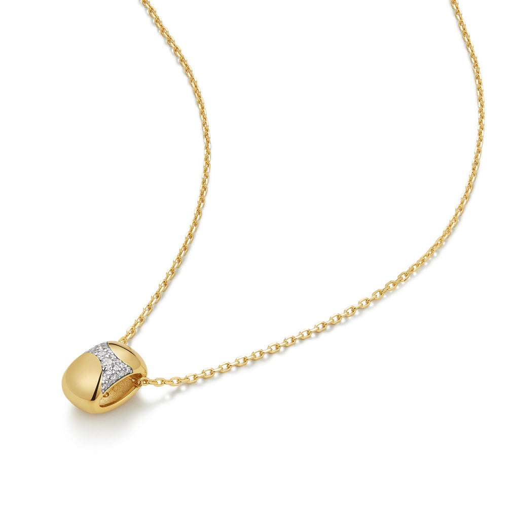 Ania Haie Gold Puffed Rivulet Pavé Necklace N072-03G