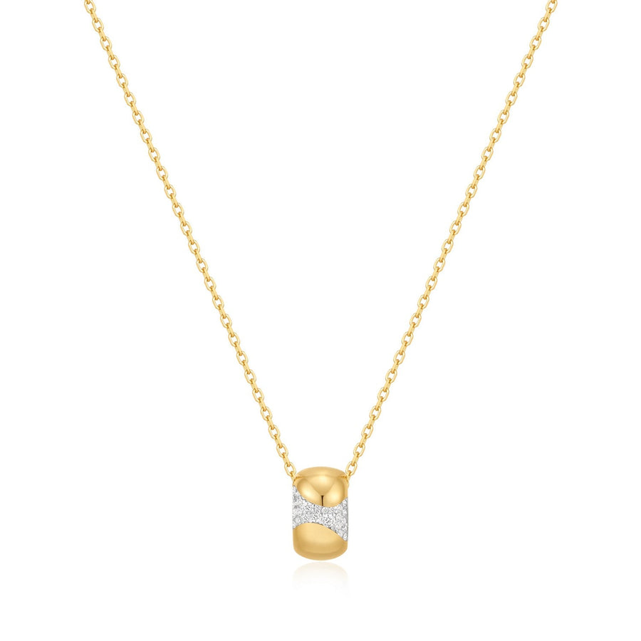 Ania Haie Gold Puffed Rivulet Pavé Necklace N072-03G