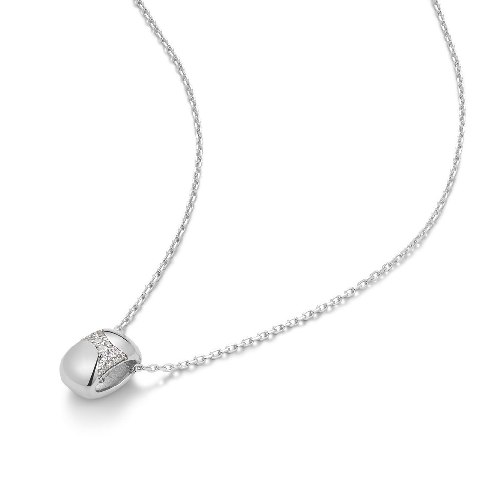 Ania Haie Silver Puffed Rivulet Pavé Necklace N072-03H