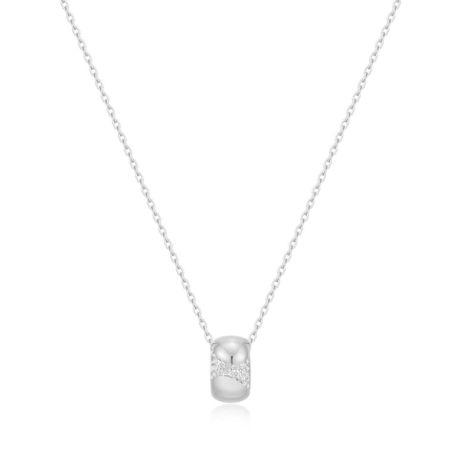 Ania Haie Silver Puffed Rivulet Pavé Necklace N072-03H