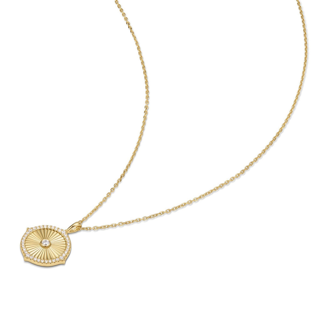 Ania Haie Gold Diamond-Cut Sunny Disc Necklace N072-04G