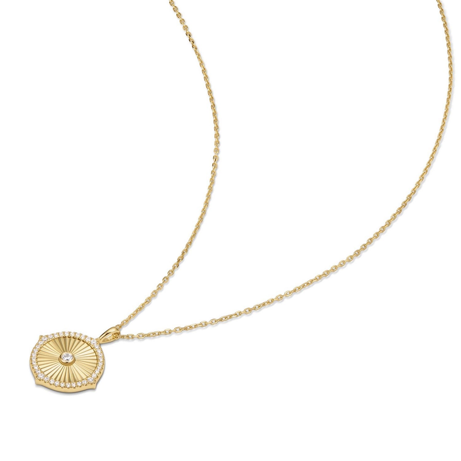 Ania Haie Gold Diamond-Cut Sunny Disc Necklace N072-04G