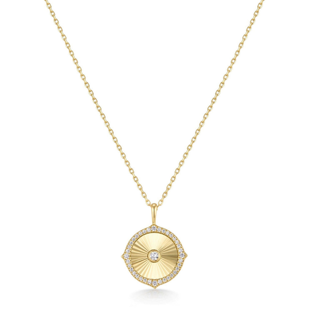 Ania Haie Gold Diamond-Cut Sunny Disc Necklace N072-04G