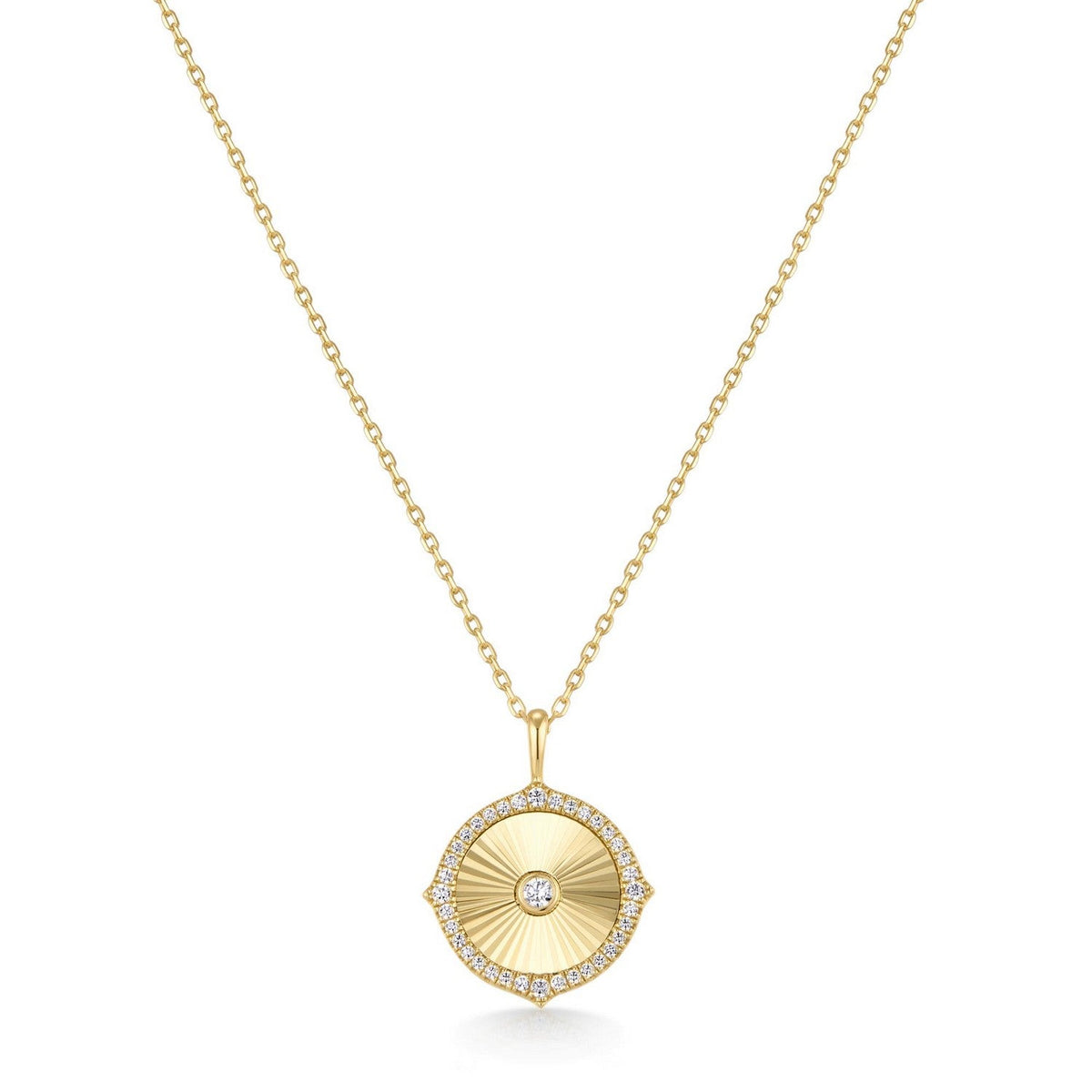 Ania Haie Gold Diamond-Cut Sunny Disc Necklace N072-04G