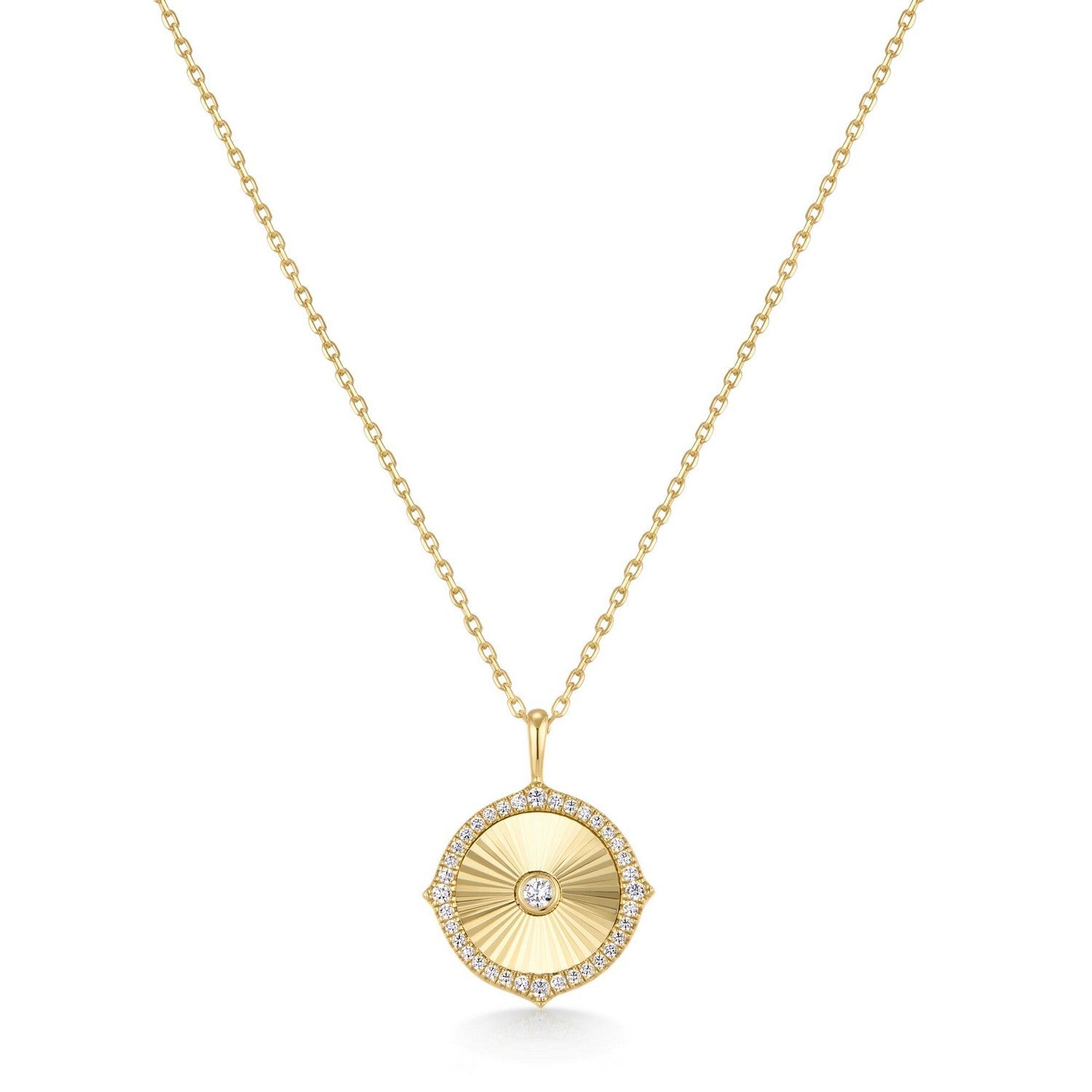 Ania Haie Gold Diamond-Cut Sunny Disc Necklace N072-04G
