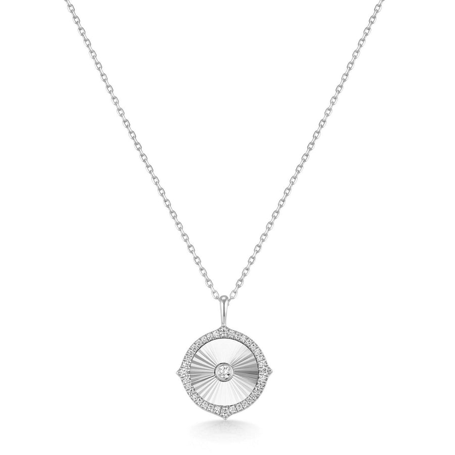 Ania Haie Silver Diamond-Cut Sunny Disc Necklace N072-04H