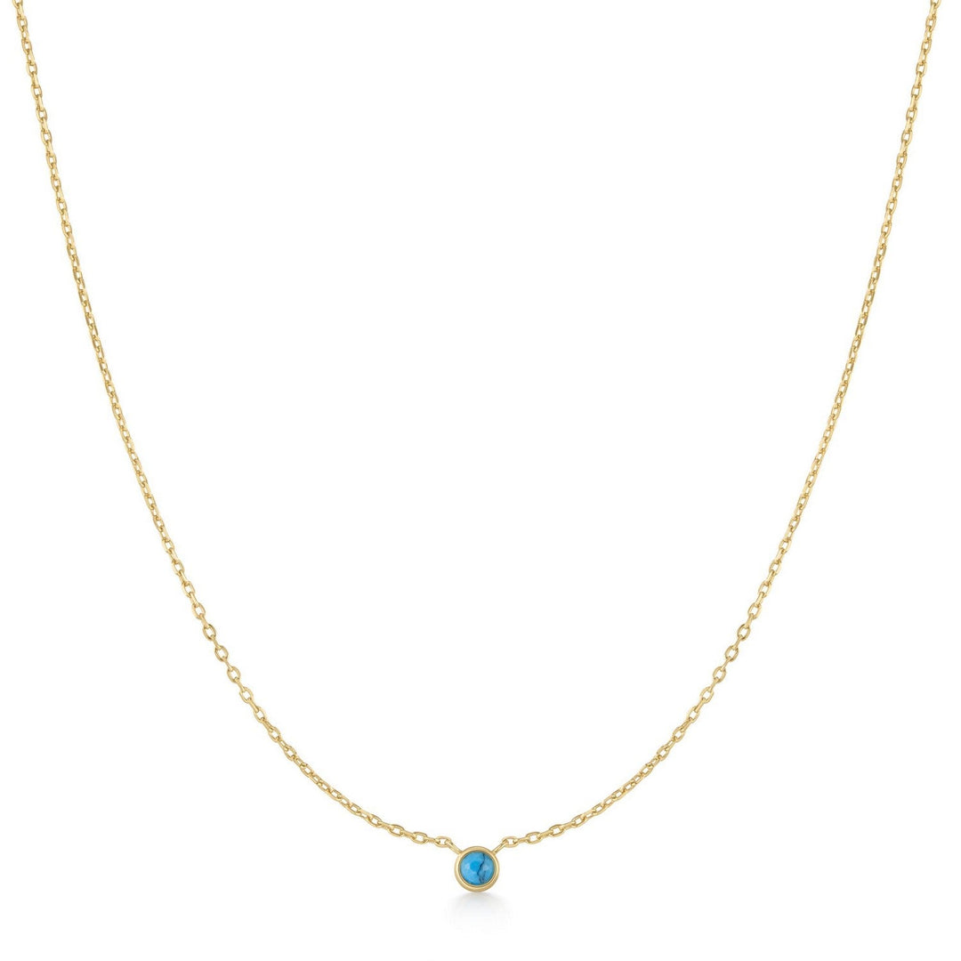 Ania Haie Gold Bezel-Set Lab-Created Turquoise Solitaire Necklace N073-01G