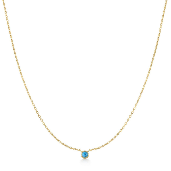 Ania Haie Gold Bezel-Set Lab-Created Turquoise Solitaire Necklace N073-01G