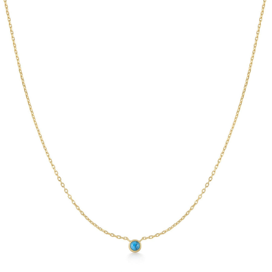 Ania Haie Gold Bezel-Set Lab-Created Turquoise Solitaire Necklace N073-01G