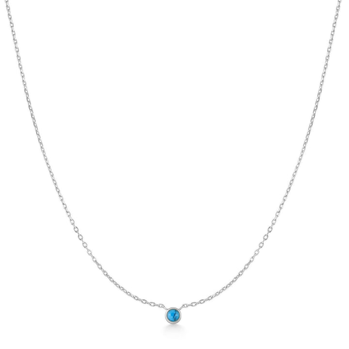 Ania Haie Silver Bezel-Set Lab-Created Turquoise Solitaire Necklace N073-01H