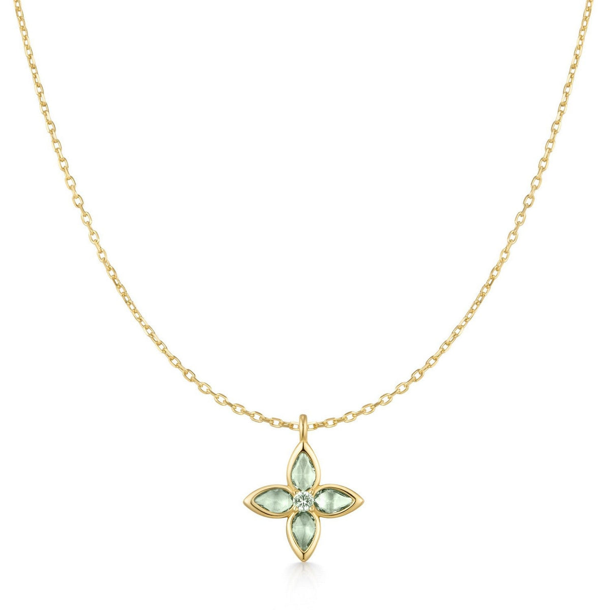 Ania Haie Gold Mint Green Lucky Clover Necklace N073-03G