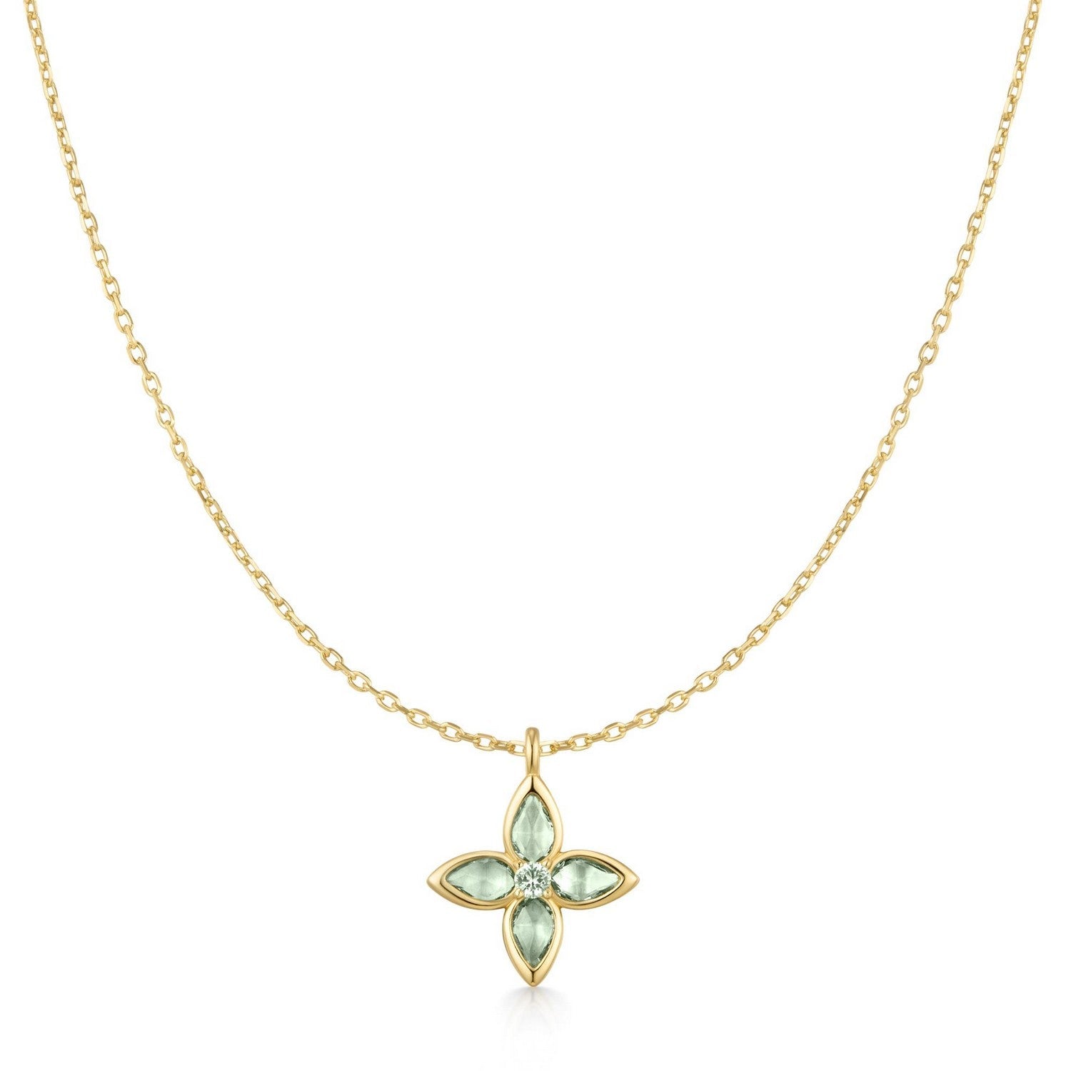 Ania Haie Gold Mint Green Lucky Clover Necklace N073-03G
