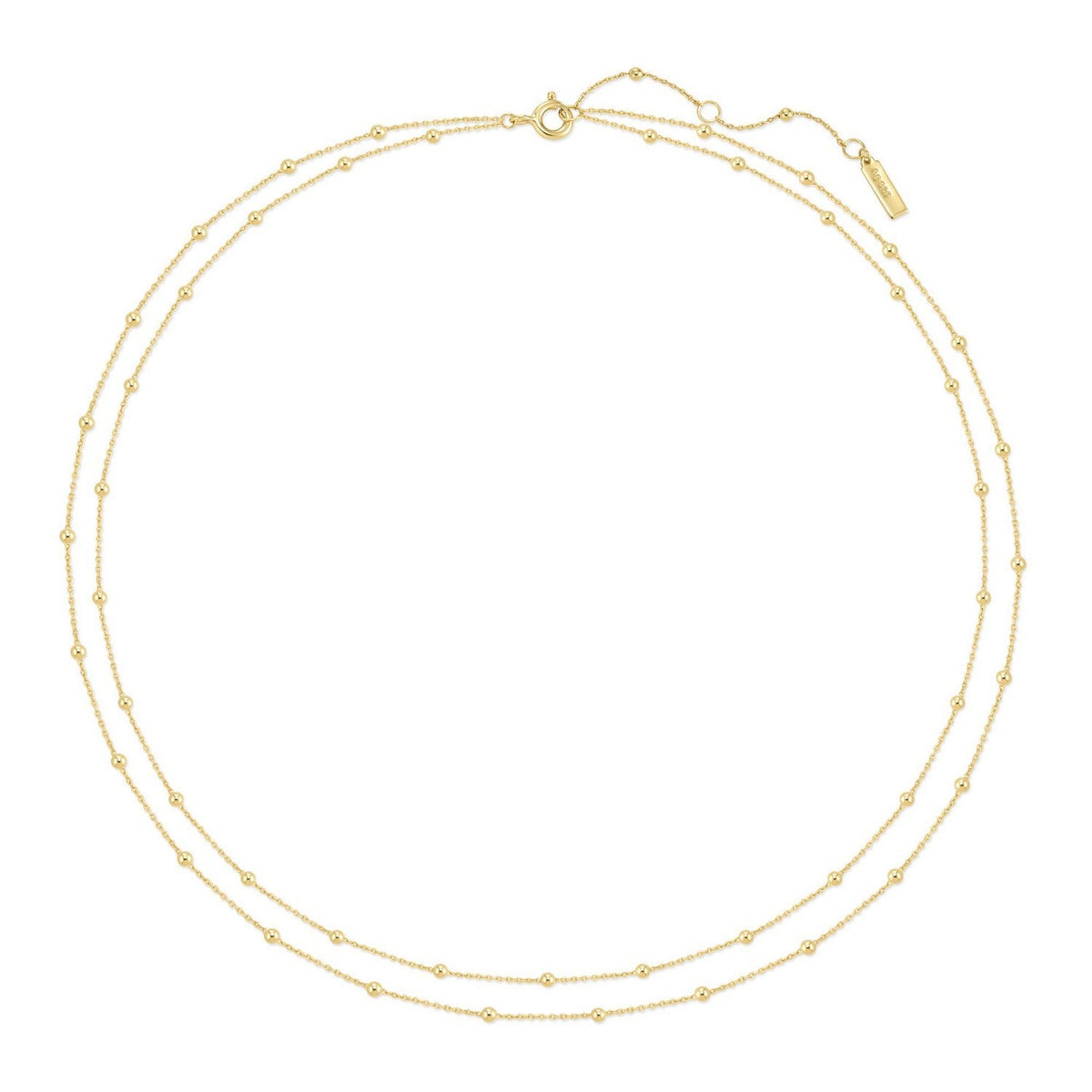 Ania Haie Gold Double Chain Bead Station Necklace N073-04G