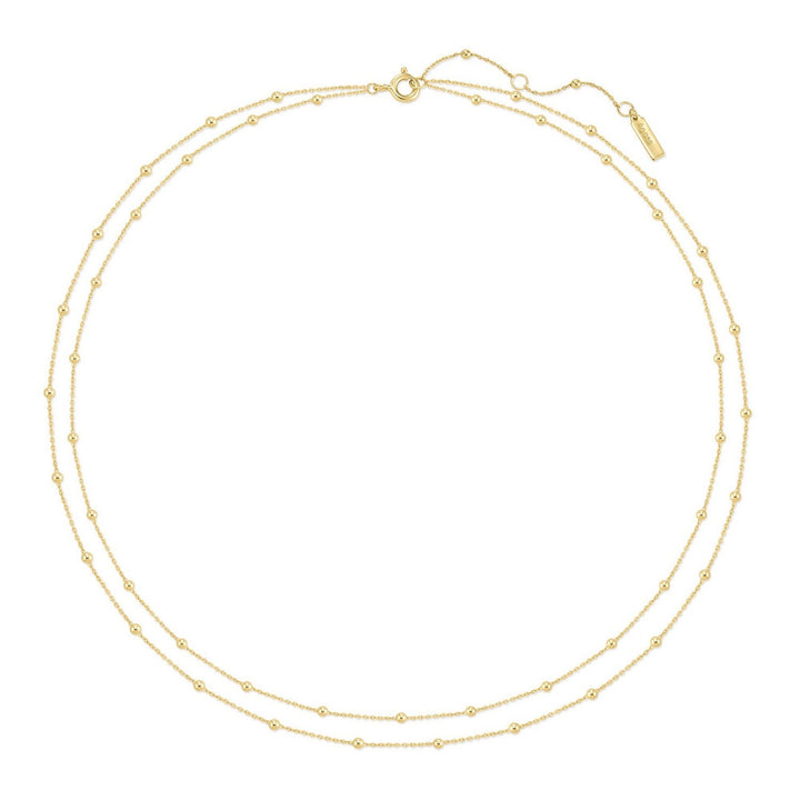 Ania Haie Gold Double Chain Bead Station Necklace N073-04G