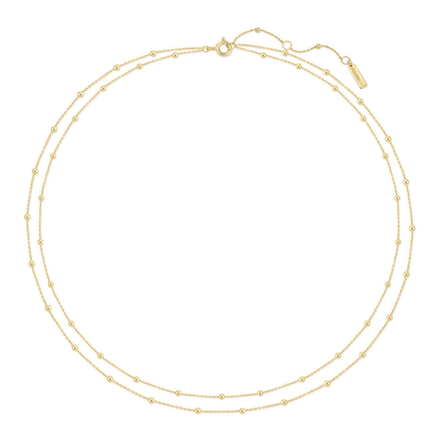 Ania Haie Gold Double Chain Bead Station Necklace N073-04G