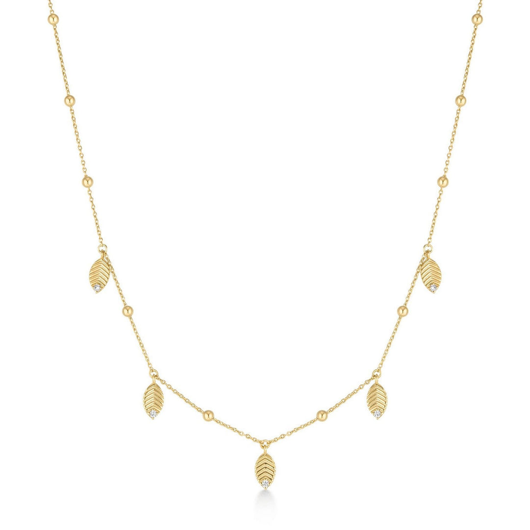 Ania Haie Gold Leaf Station Necklace N073-06G