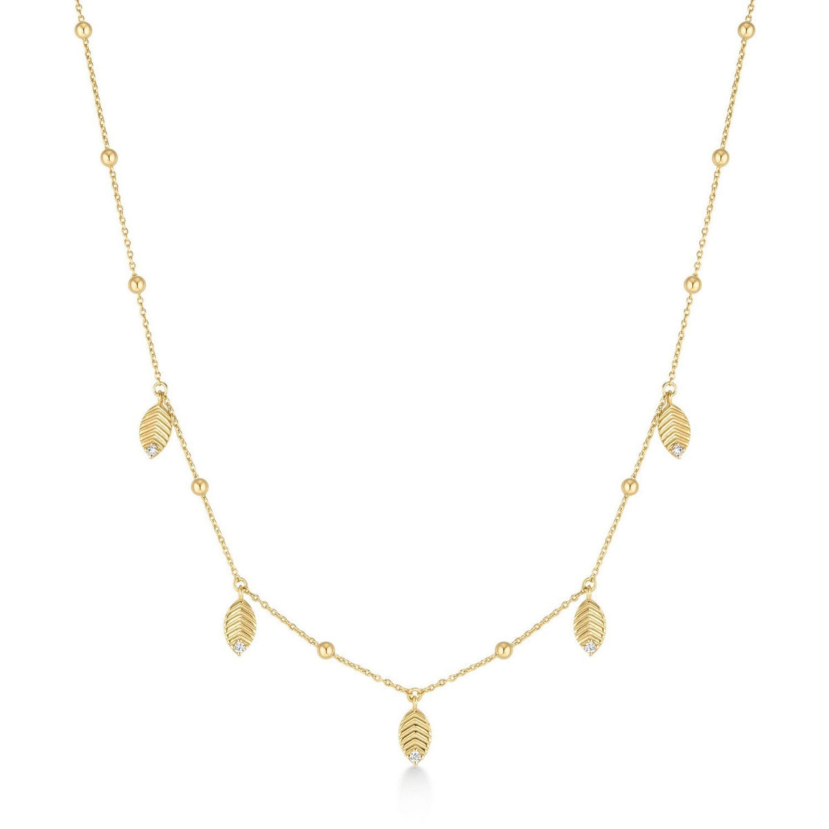 Ania Haie Gold Leaf Station Necklace N073-06G