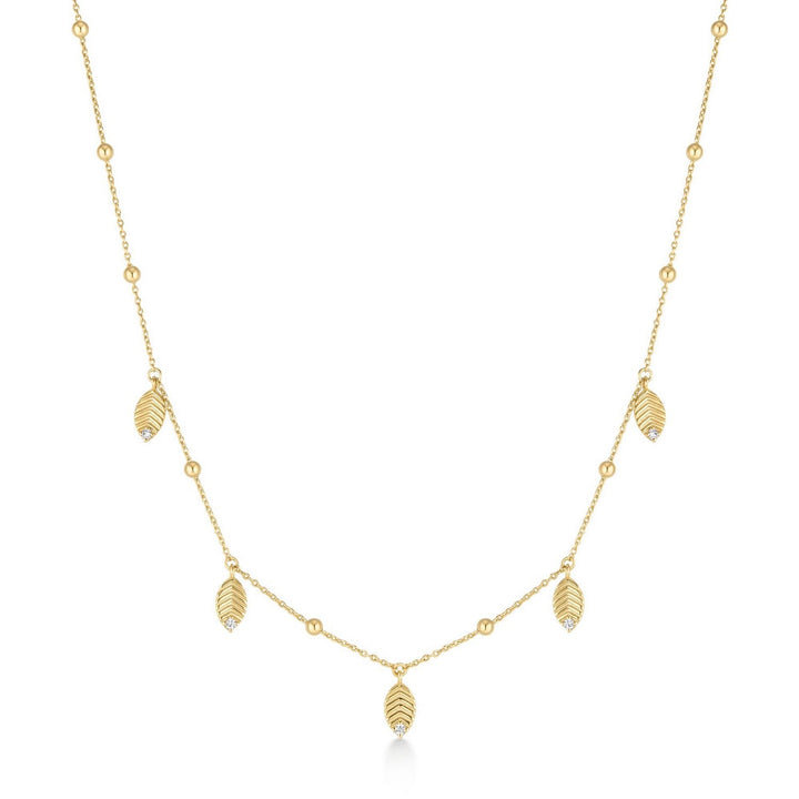Ania Haie Gold Leaf Station Necklace N073-06G