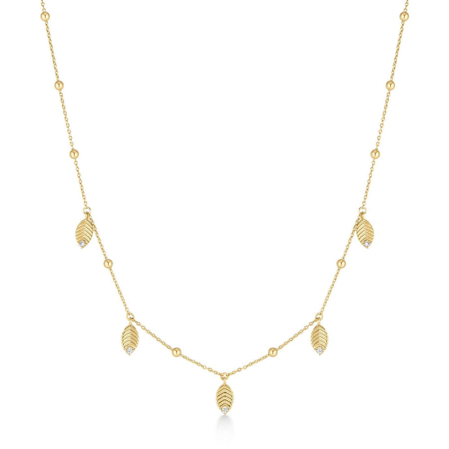 Ania Haie Gold Leaf Station Necklace N073-06G