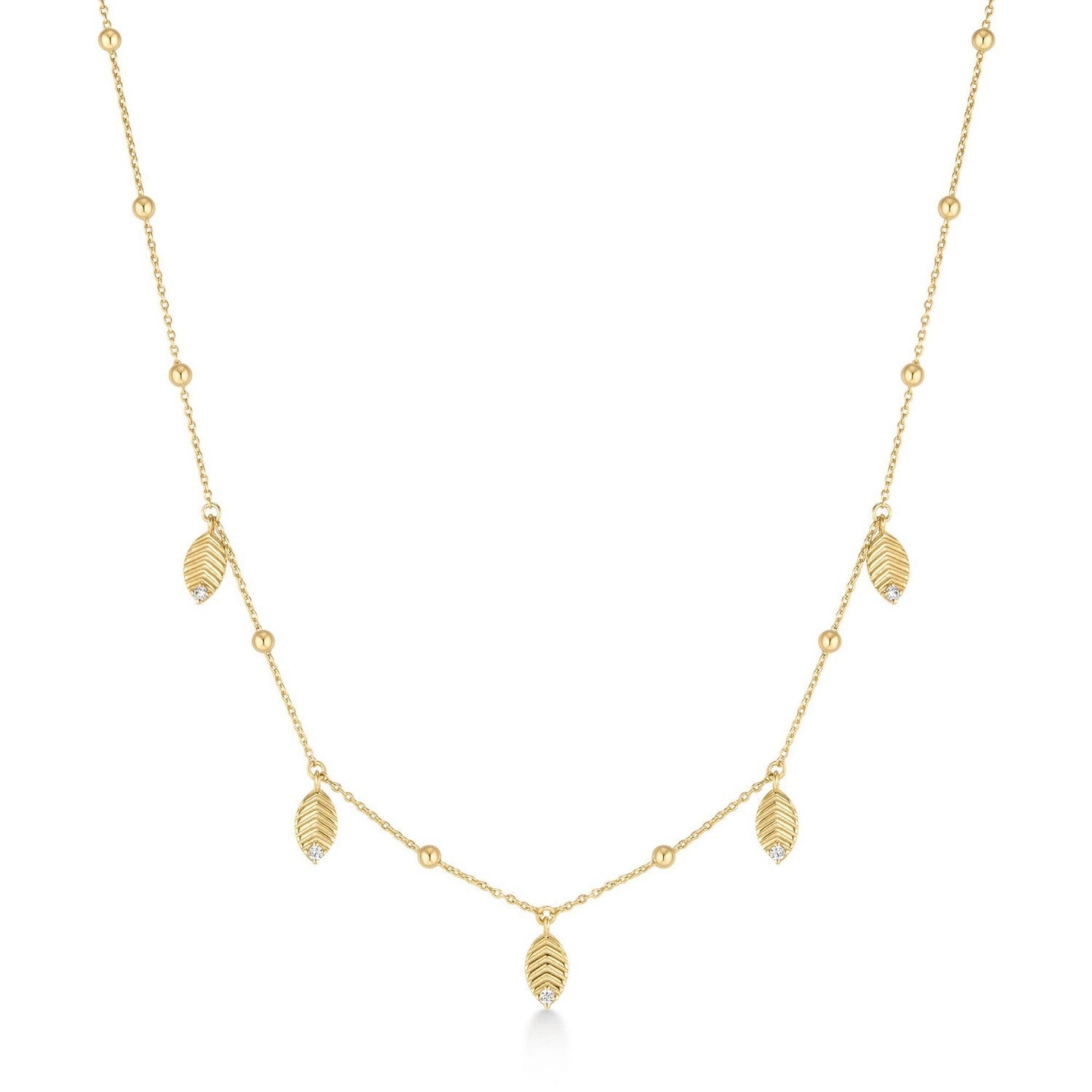 Ania Haie Gold Leaf Station Necklace N073-06G