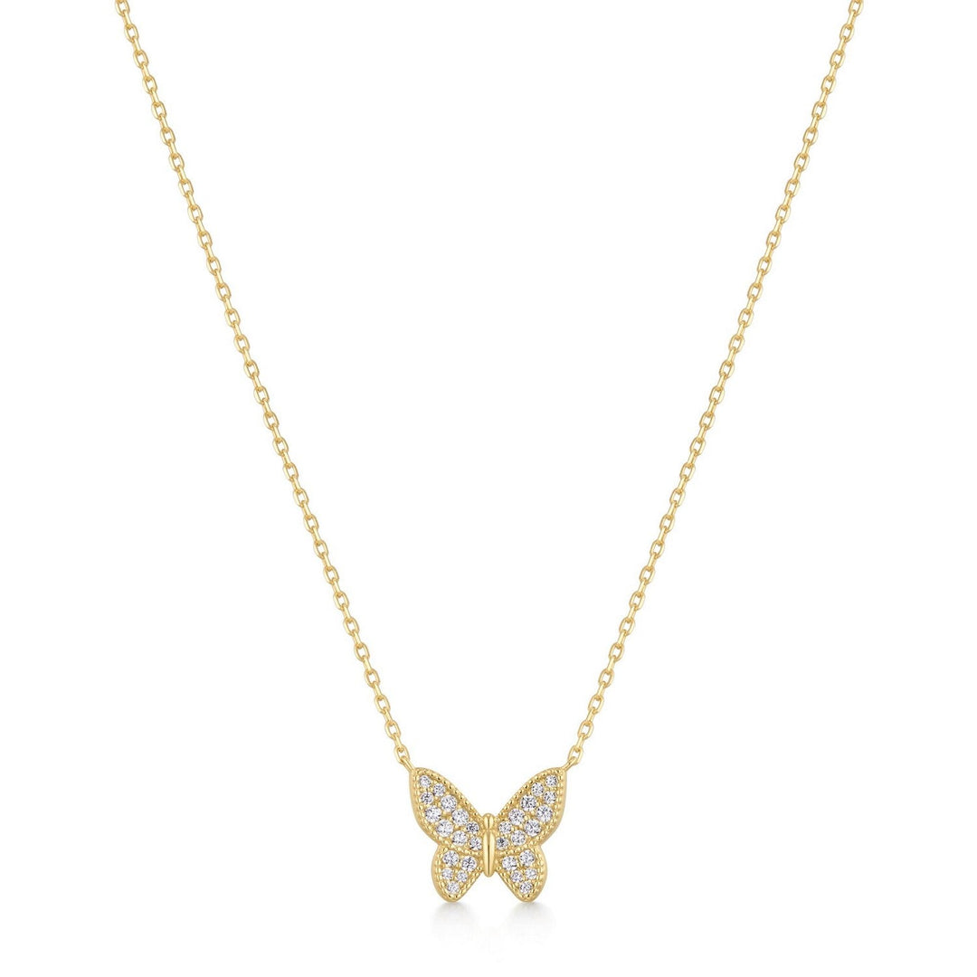 Ania Haie Gold Butterfly Pavé Necklace N073-07G