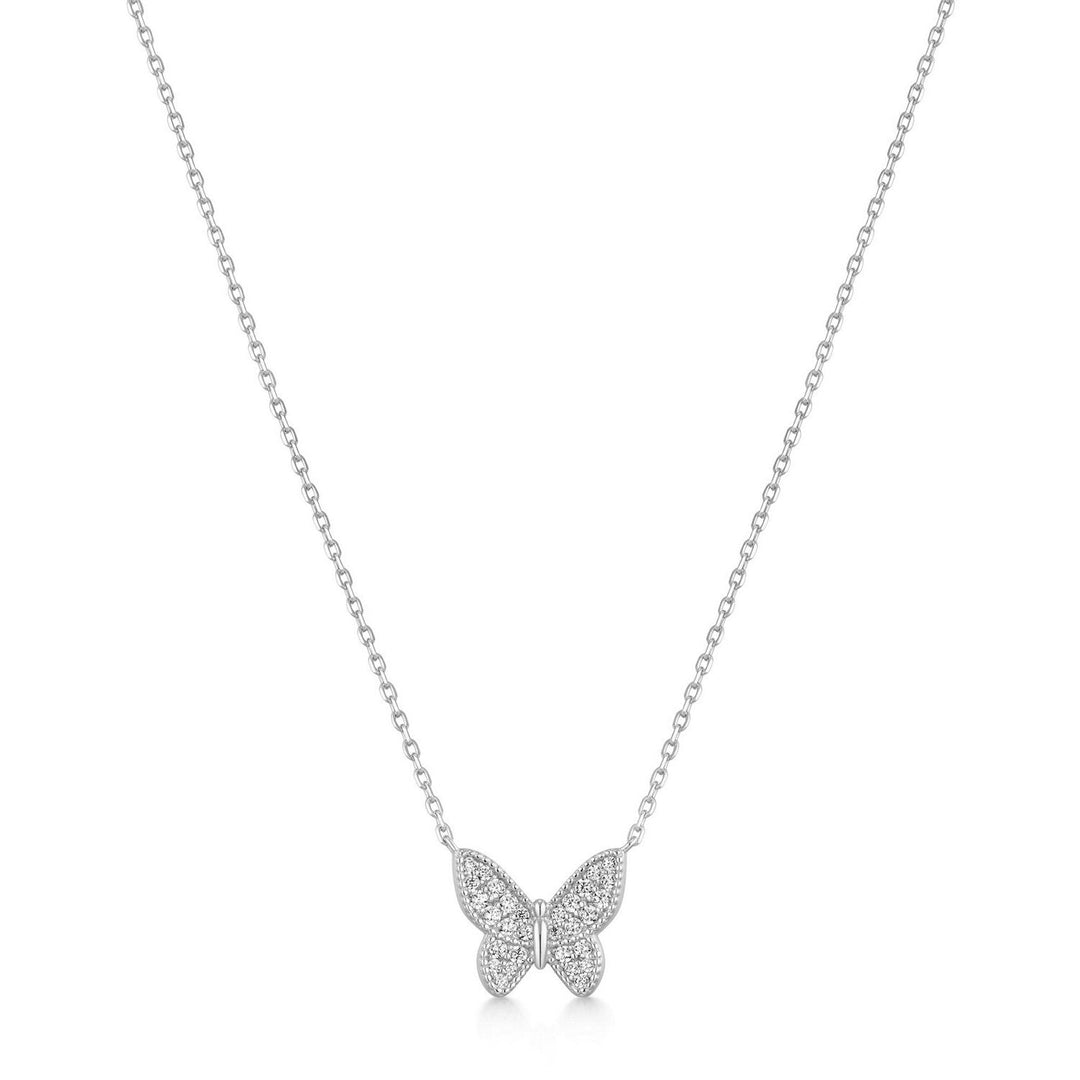 Ania Haie Silver Butterfly Pavé Necklace N073-07H