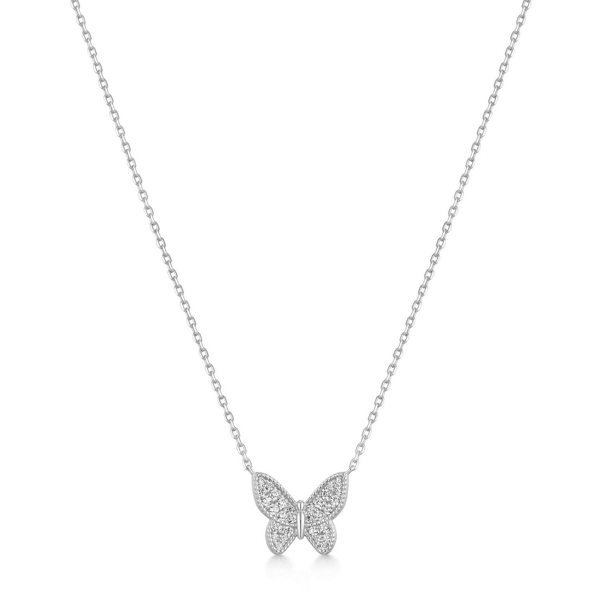 Ania Haie Silver Butterfly Pavé Necklace N073-07H