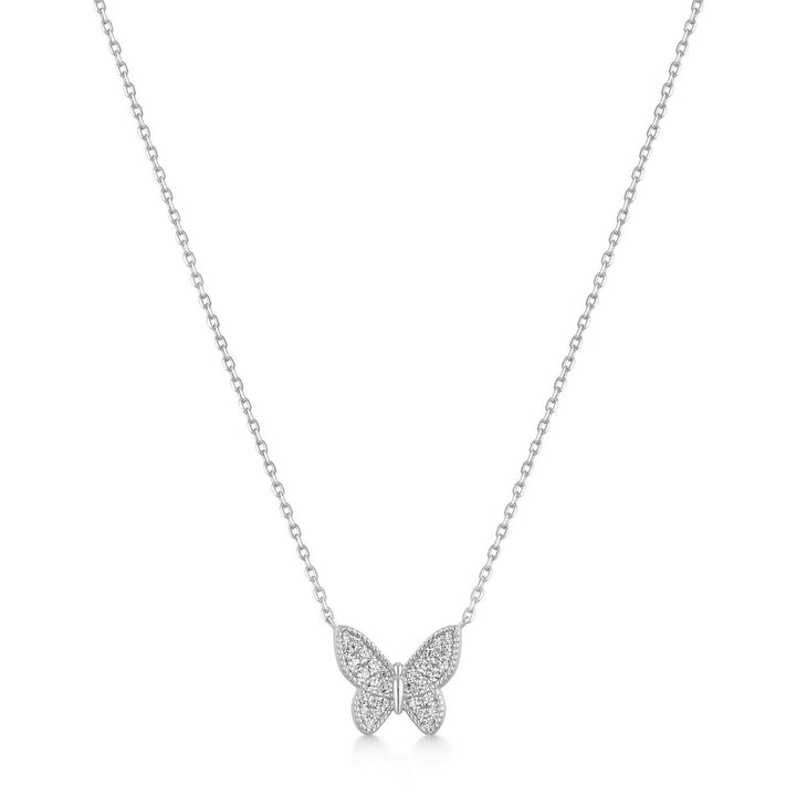 Ania Haie Silver Butterfly Pavé Necklace N073-07H