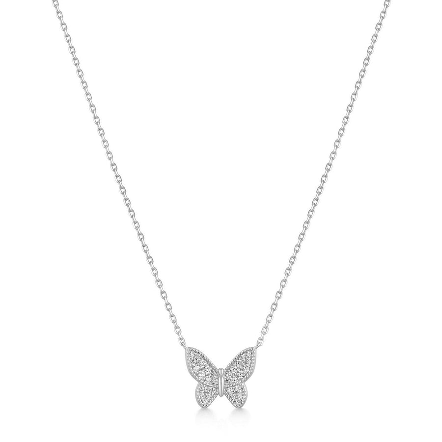 Ania Haie Silver Butterfly Pavé Necklace N073-07H
