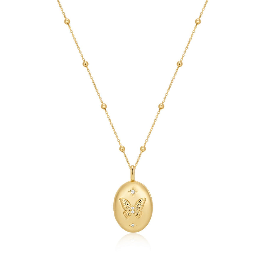 Ania Haie Gold Butterfly Locket Necklace N073-08G