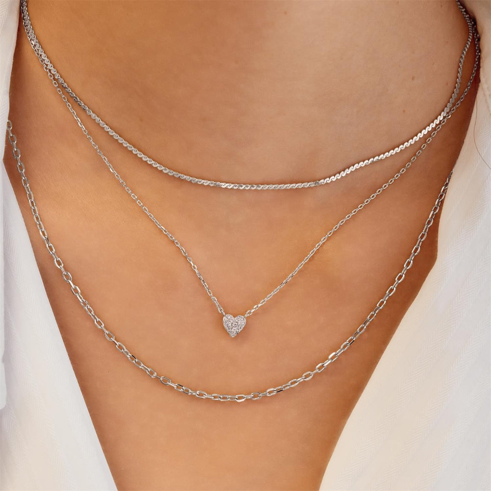 Ania Haie Silver Pavé Heart Necklace N074-01H