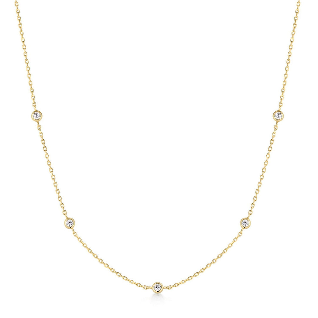 Ania Haie Gold Classic Bezel-Set Station Necklace N074-02G