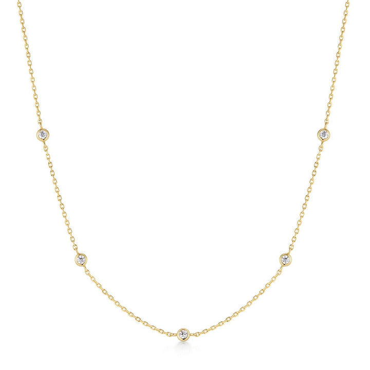 Ania Haie Gold Classic Bezel-Set Station Necklace N074-02G