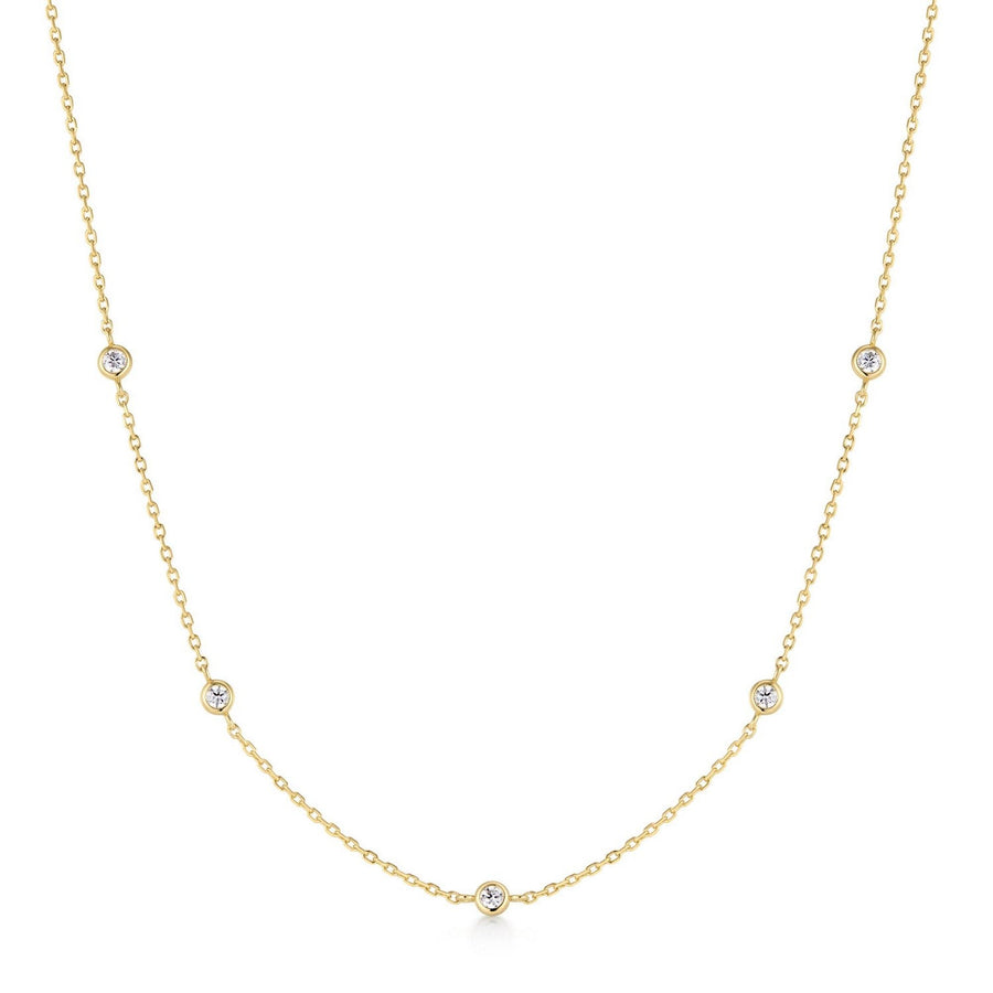 Ania Haie Gold Classic Bezel-Set Station Necklace N074-02G