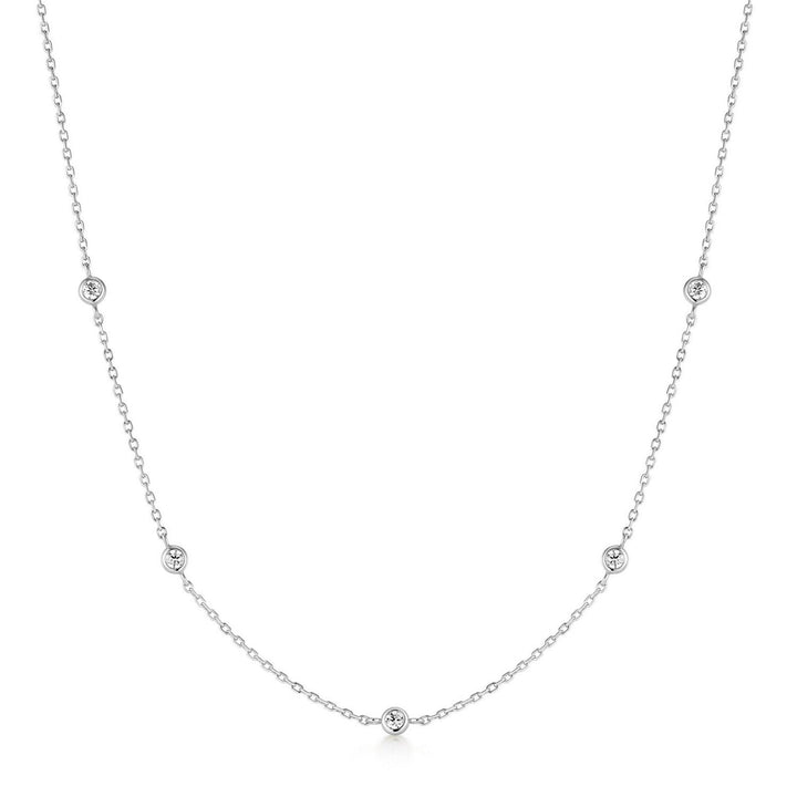 Ania Haie Silver Classic Bezel-Set Station Necklace N074-02H