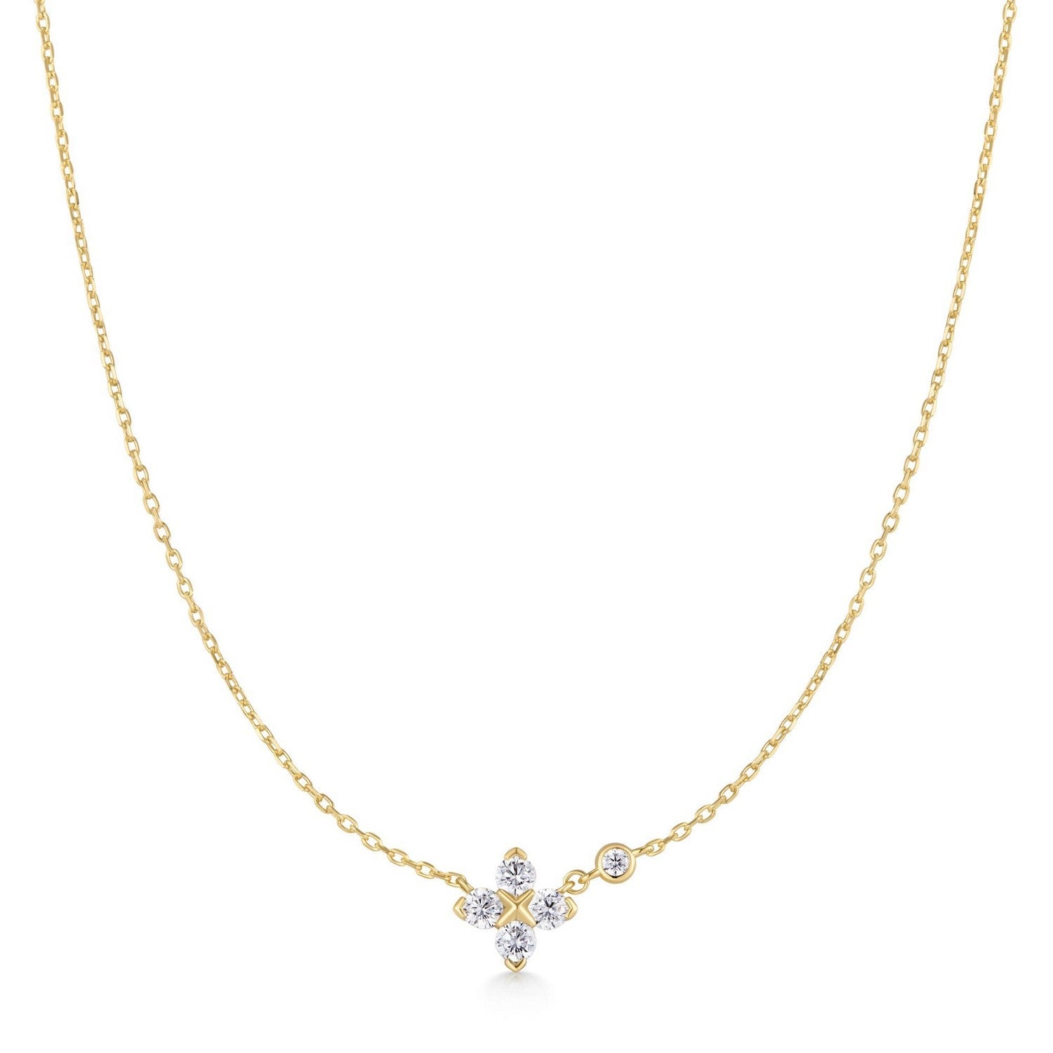 Ania Haie Gold Sparkling Lucky Clover Necklace N074-04G