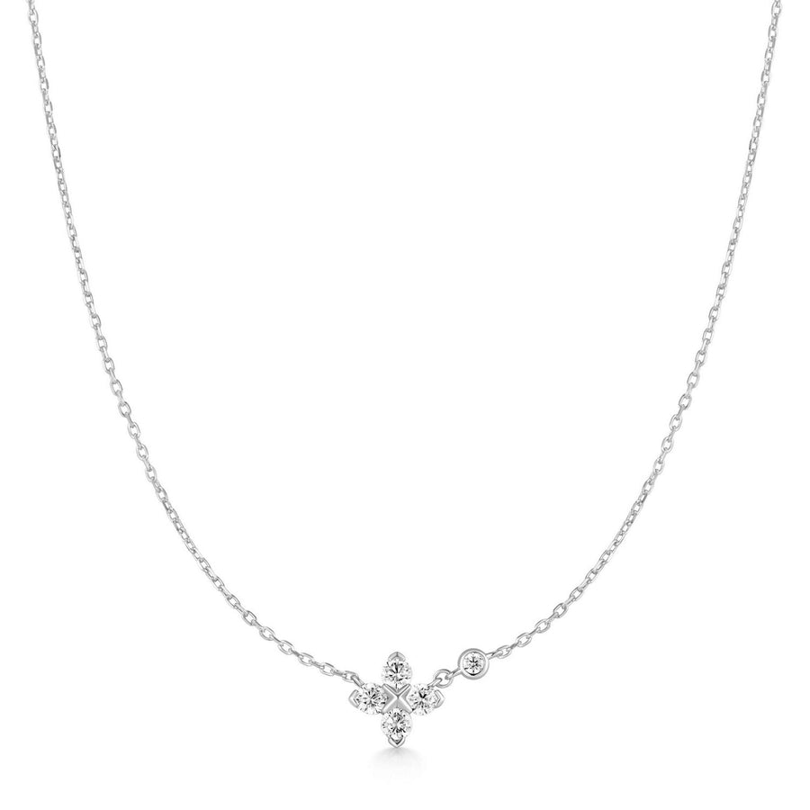 Ania Haie Silver Sparkling Lucky Clover Necklace N074-04H