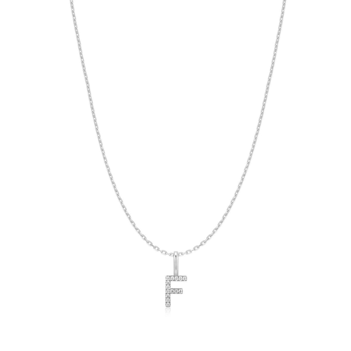 Ania Haie Silver Letter F Initial Necklace N074-14H