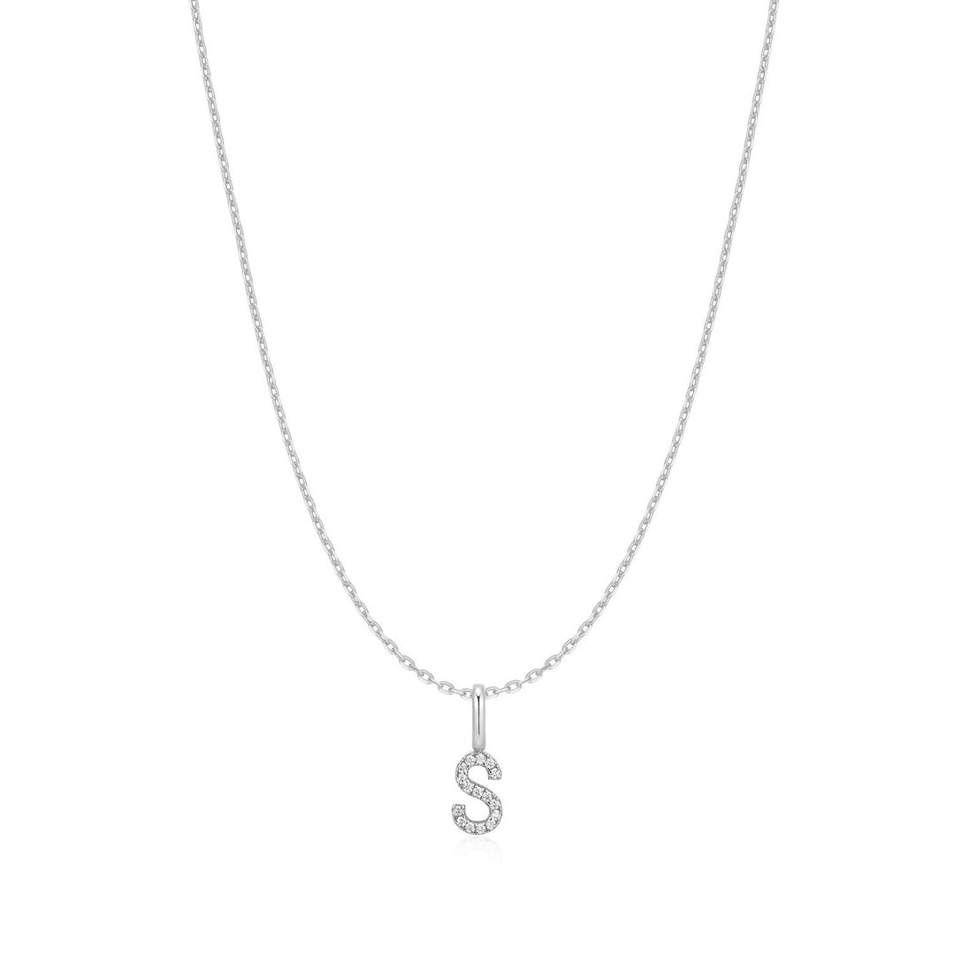 Ania Haie Silver Letter S Initial Necklace N074-27H