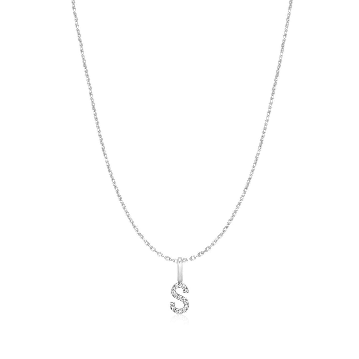 Ania Haie Silver Letter S Initial Necklace N074-27H
