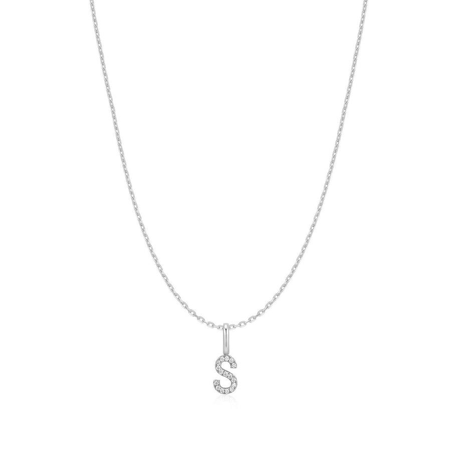 Ania Haie Silver Letter S Initial Necklace N074-27H