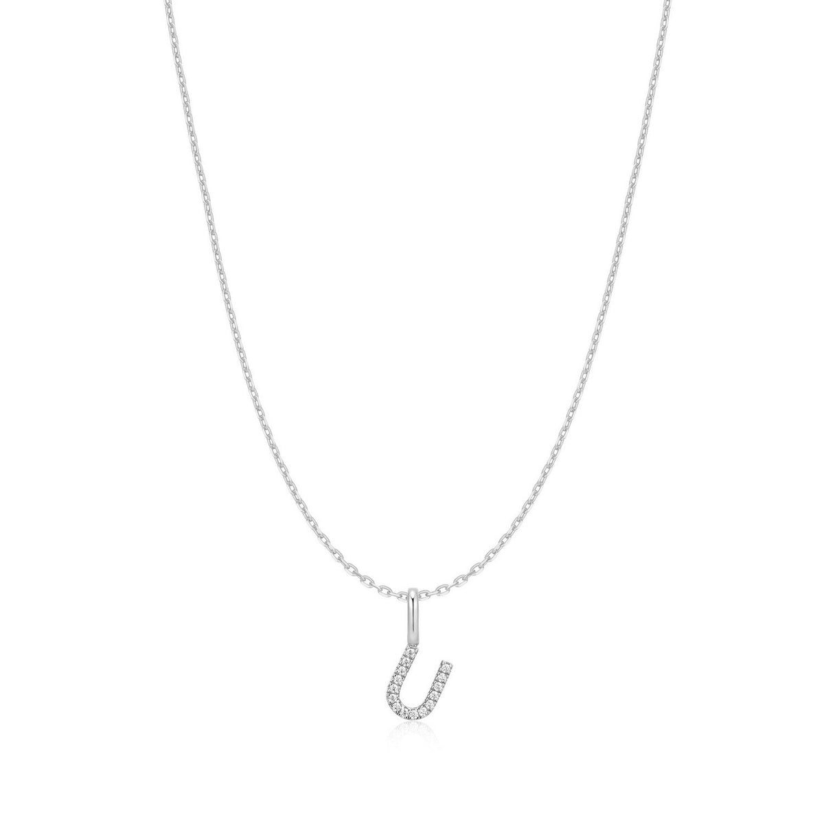 Ania Haie Silver Letter U Initial Necklace N074-29H