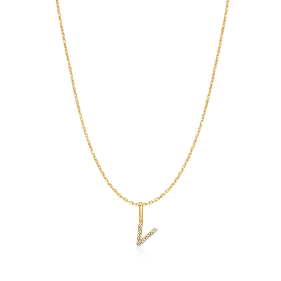 Ania Haie Gold Letter V Initial Necklace N074-30G