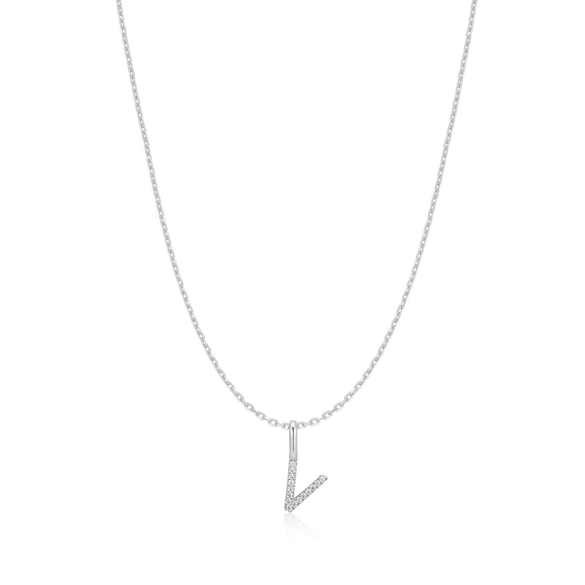 Ania Haie Silver Letter V Initial Necklace N074-30H