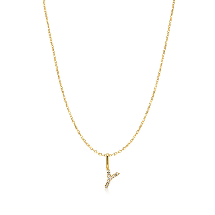 Ania Haie Gold Letter Y Initial Necklace N074-33G