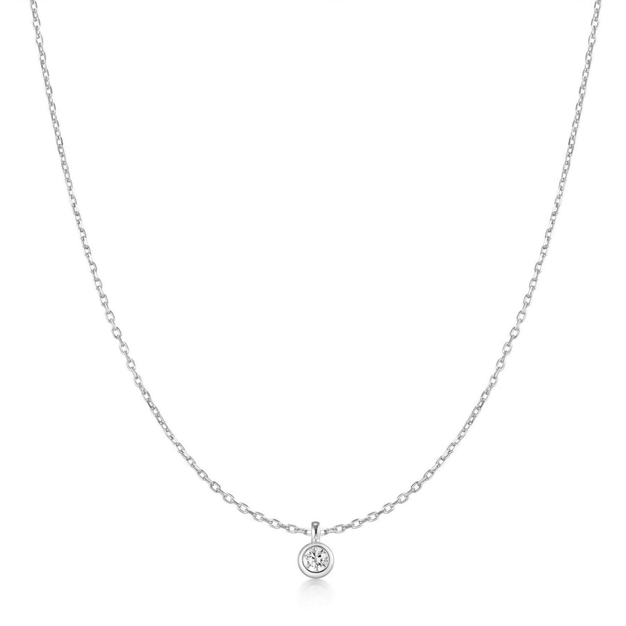 Ania Haie Silver Classic Bezel-Set Solitaire Necklace N075-01H
