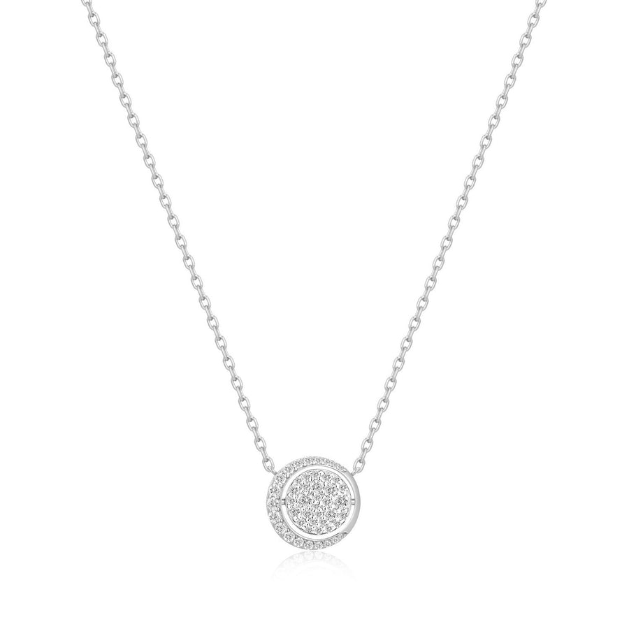 Ania Haie Silver Reversible Pavé Moon Evil-Eye Necklace N075-04H