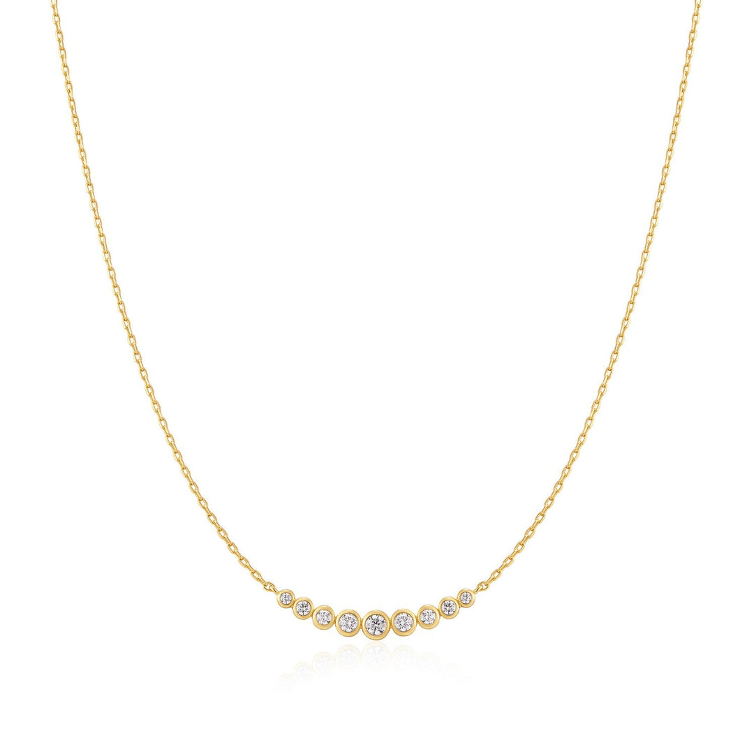 Ania Haie Gold Graduated Bezel-Set Necklace N075-08G